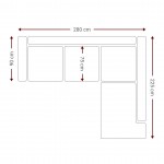 Γωνιακός καναπές Hanson-Gkri Anoixto-Δεξιά