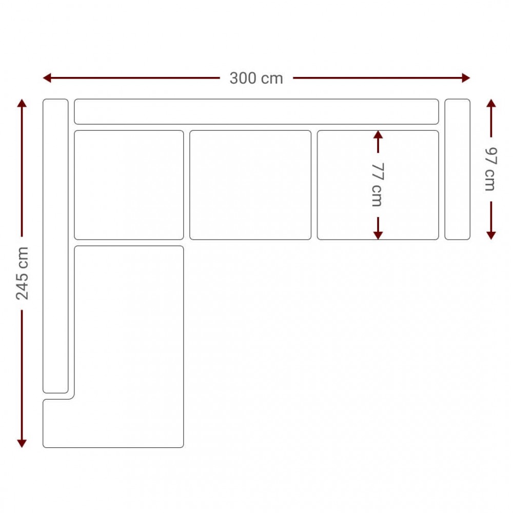 Γωνιακός καναπές Fredrik-Kokkino-Αριστερή
