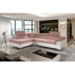 Γωνιακός καναπές Alcyone-Αριστερή-Leuko-Roz