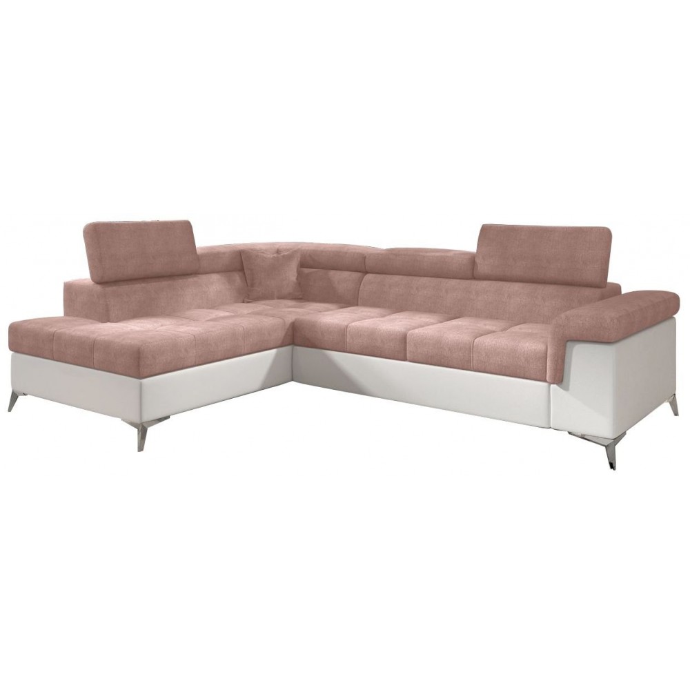 Γωνιακός καναπές Alcyone-Αριστερή-Leuko-Roz