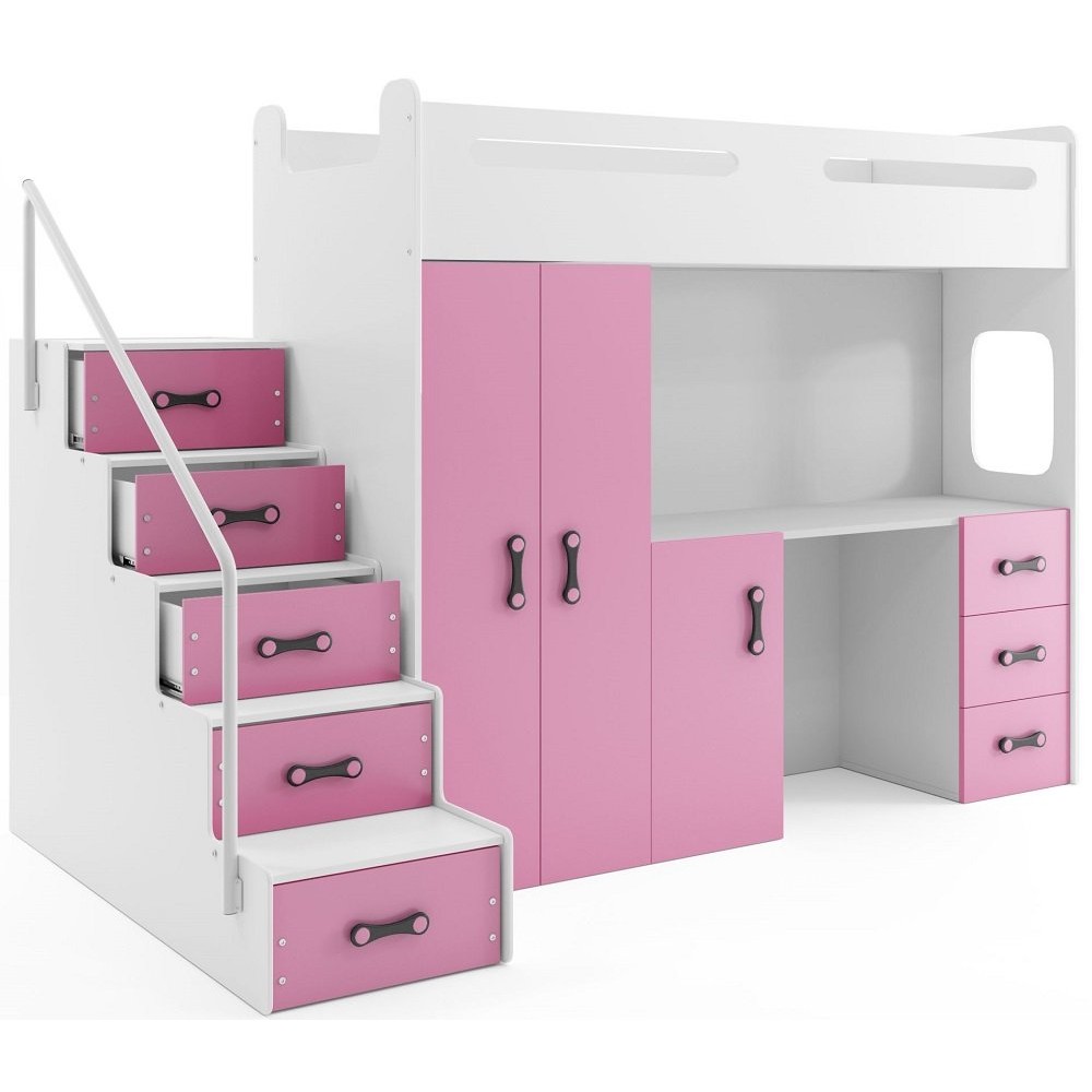 Κουκέτα Steps plus-Leuko-Roz 258x151.5x180