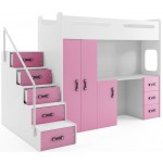 Κουκέτα Steps plus-Leuko-Roz 258x151.5x180