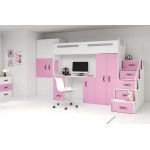 Κουκέτα Steps plus-Leuko-Roz 258x151.5x180