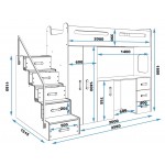 Κουκέτα Steps plus 258x151.5x180
