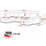 Γωνιακός καναπές Wilma 305x188x85