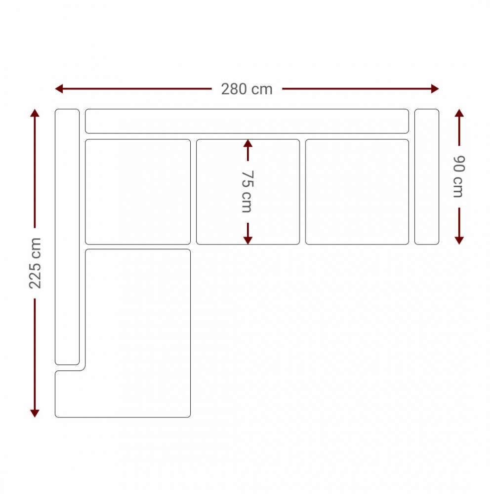 Γωνιακός καναπές Hanson-Anthraki-Αριστερή
