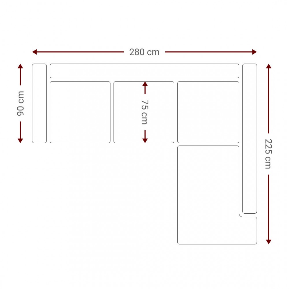 Γωνιακός καναπές Holmes-Gkri Anoixto-Δεξιά