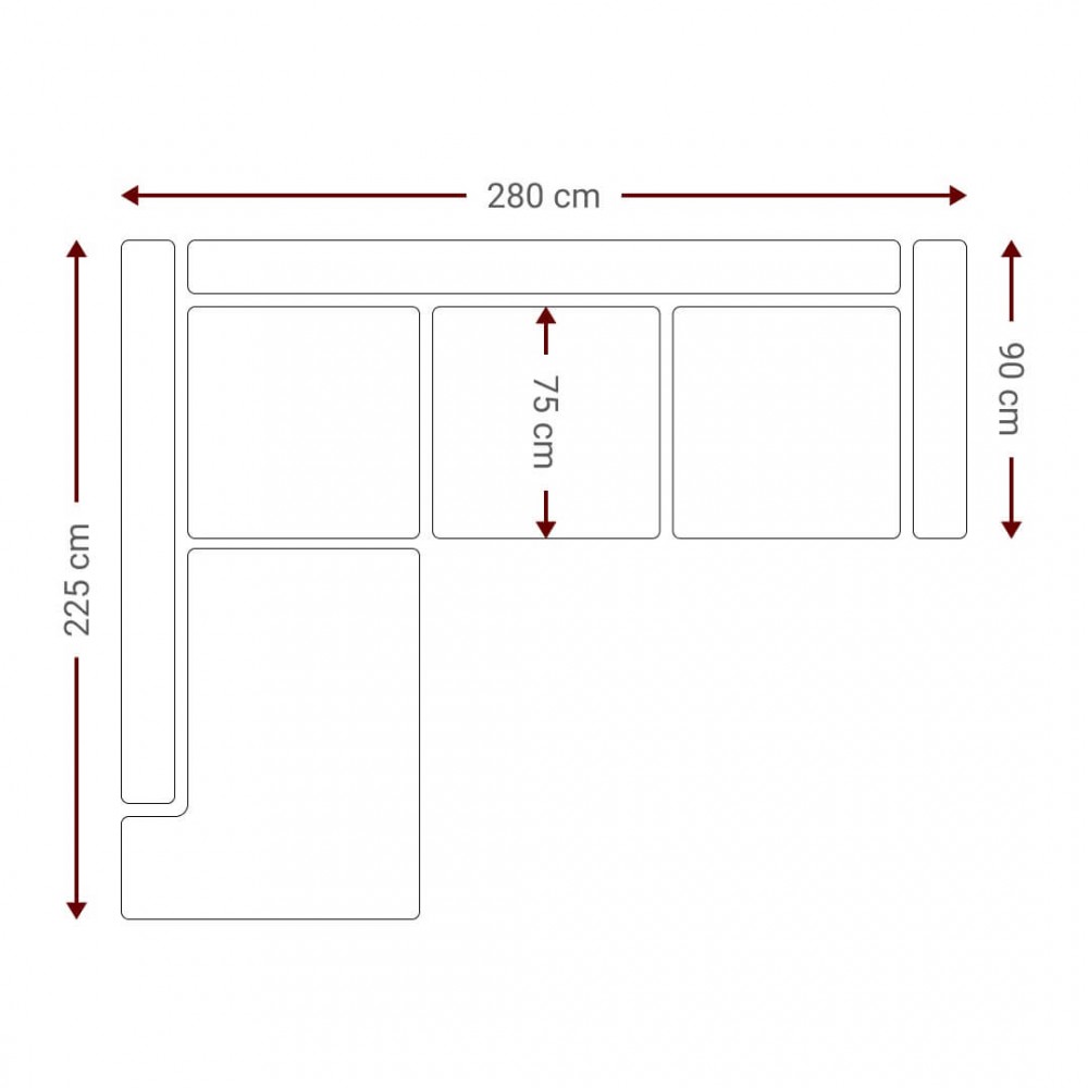 Γωνιακός καναπές Holmes-Gkri-Αριστερή