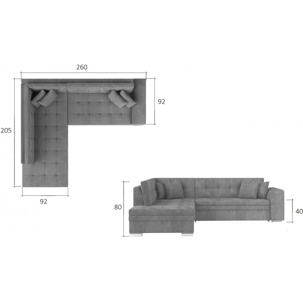 Γωνιακός καναπές Pueblo-Αριστερή-Mauro - Gkri anoixto