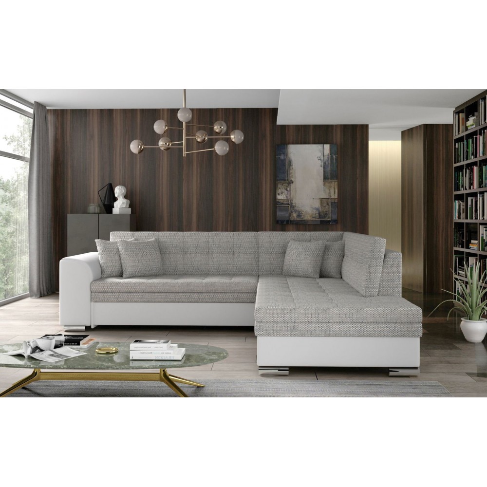 Γωνιακός καναπές Pueblo-Δεξιά-Leuko - Gkri anoixto