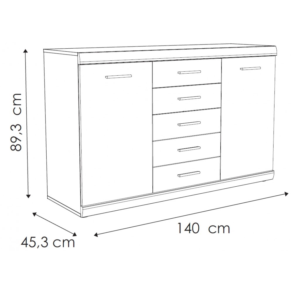 Μπουφές Lincoln 2D5S-Kafe