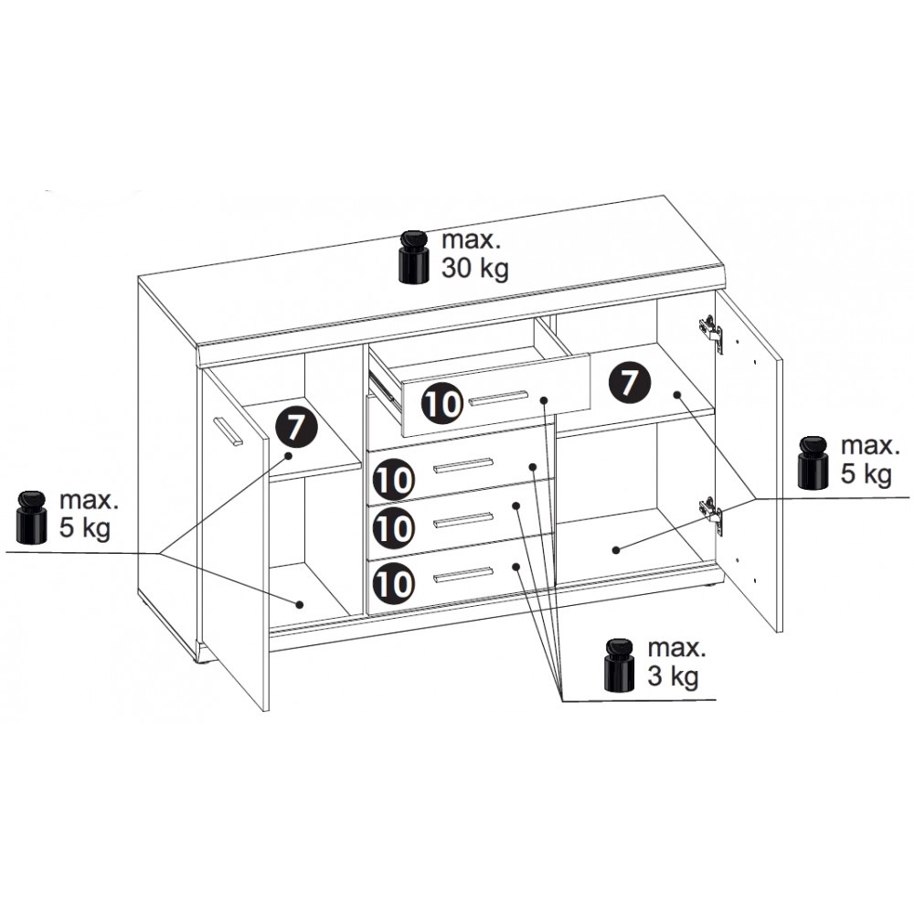 Μπουφές Lincoln 2D5S-Kafe