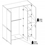 Ντουλάπα Lugano τρίφυλλη