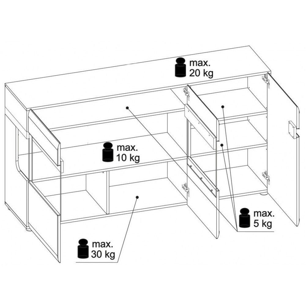 Μπουφές Lugano 3D