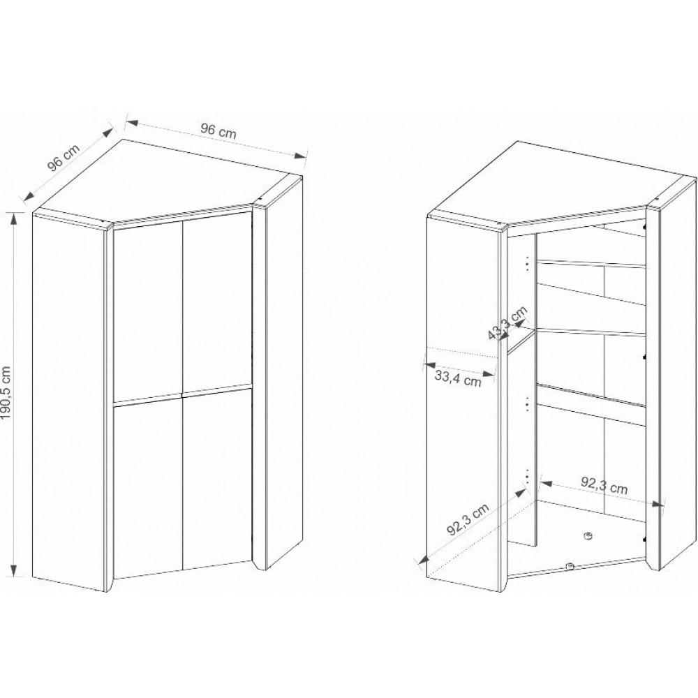 Γωνιακή ντουλάπα Alaska