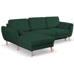 Γωνιακός καναπές Candela-Prasino-Δεξιά 254x94x86
