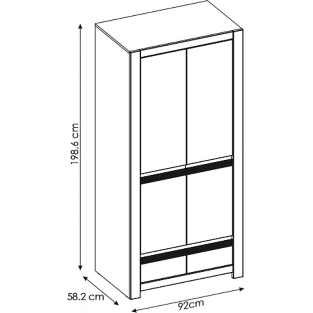 Ντουλάπα Sydney δίφυλλη