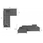 Γωνιακός καναπές Osby-Αριστερή-Gkri Anoixto