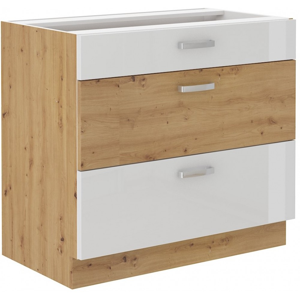 Επιδαπέδιο ντουλάπι Artista 80 D 3S BB-Leuko