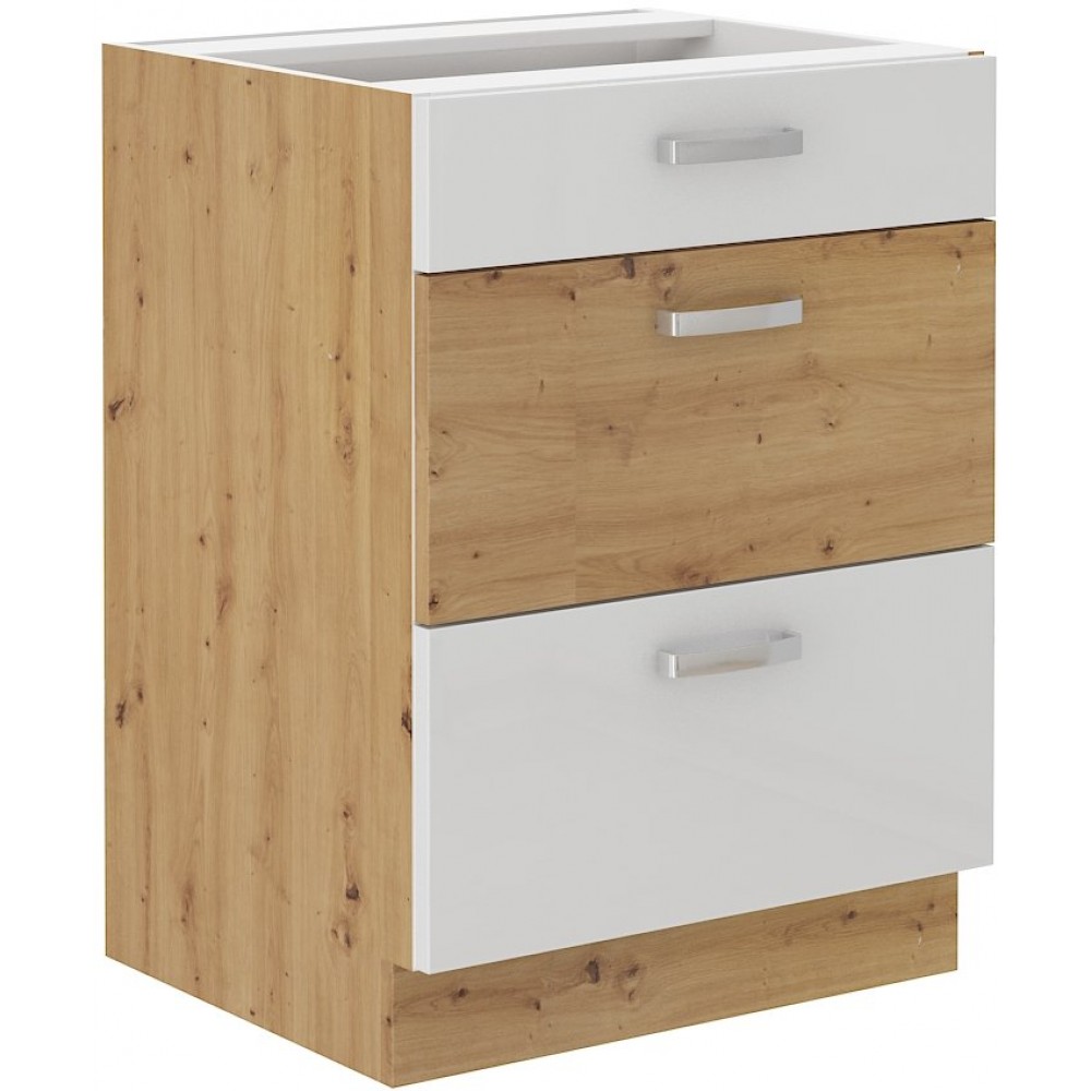 Επιδαπέδιο ντουλάπι Artista 60 D 3S BB-Leuko