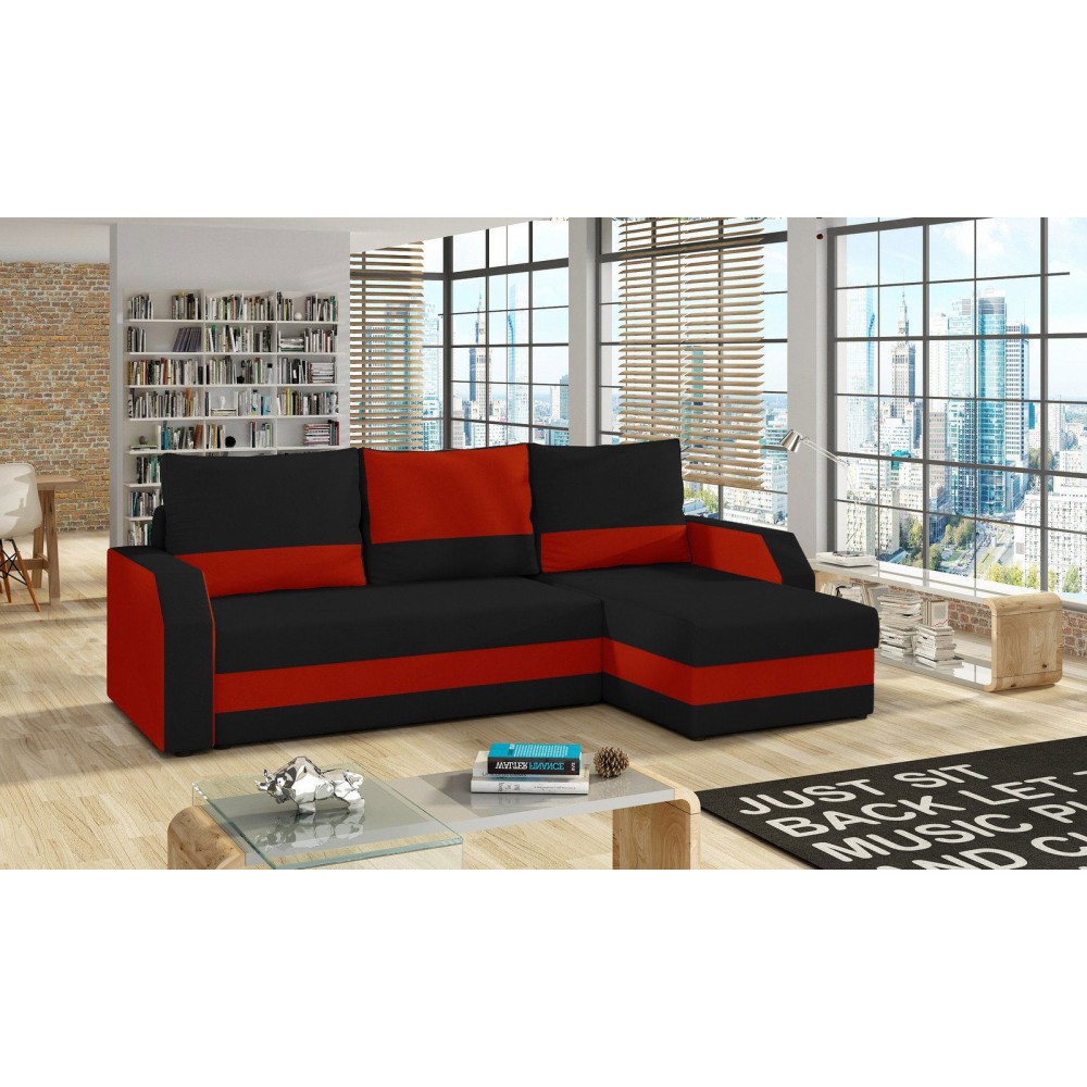 Γωνιακός καναπές Juego-Gkri Skouro - Kokkino