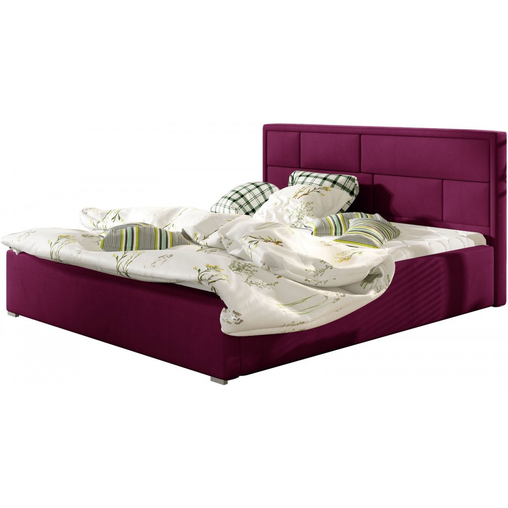 Επενδυμένο κρεβάτι Maestra-140 x 200-Βυσσινί