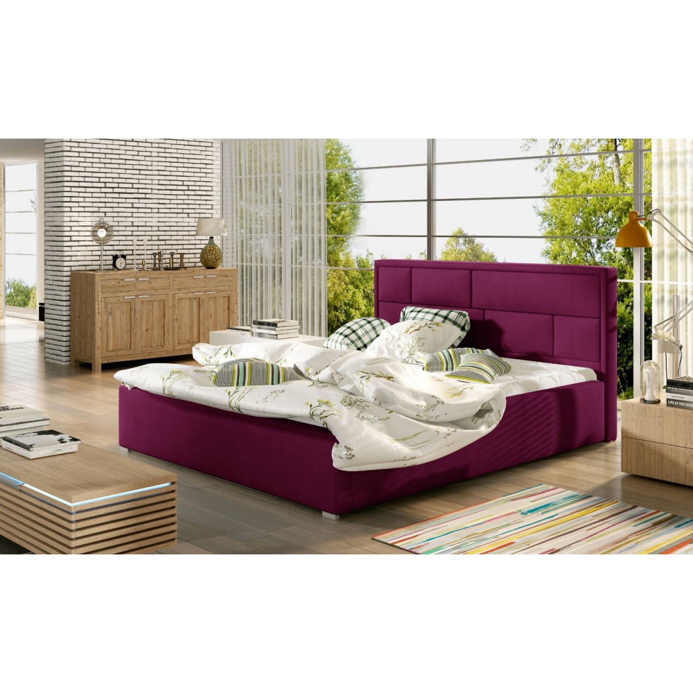 Επενδυμένο κρεβάτι Maestra-200 x 200 -Βυσσινί