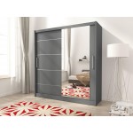 Ντουλάπα Mazoo συρόμενη-200 x 62 x 214 εκ.-Γκρι