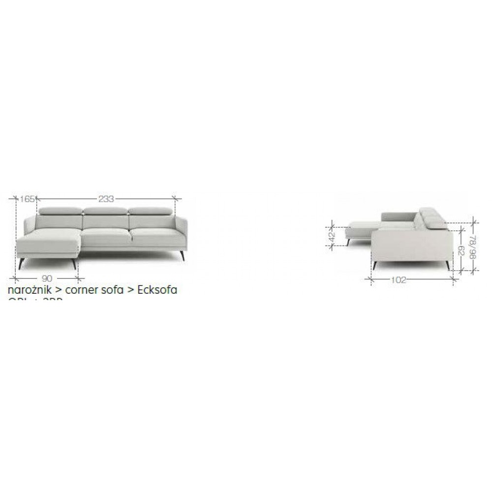 Γωνιακός καναπές Julian mini-Δεξιά