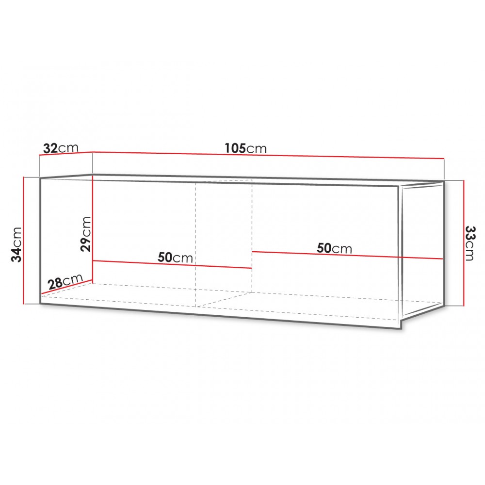 Κρεμαστό οριζόντιο ντουλάπι Calabrini-Leuko
