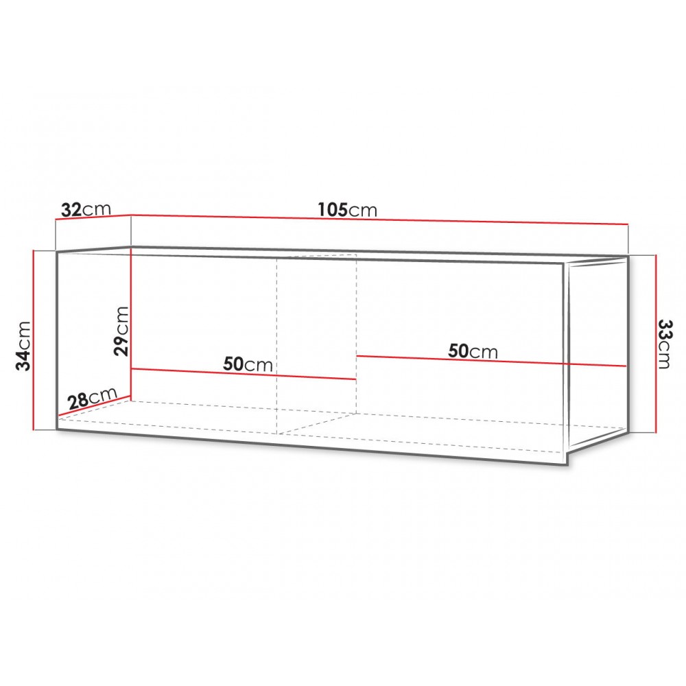 Κρεμαστό οριζόντιο ντουλάπι Calabrini  105x32x35