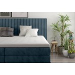 Επενδυμένο κρεβάτι Melantha με στρώμα και ανώστρωμα-140 x 200-Petrol