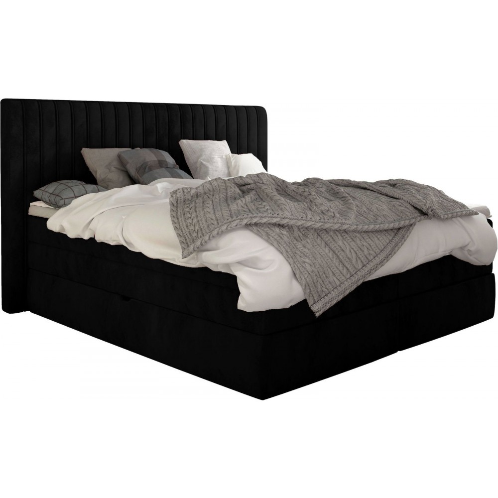 Επενδυμένο κρεβάτι Melantha με στρώμα και ανώστρωμα-140 x 200-Mauro