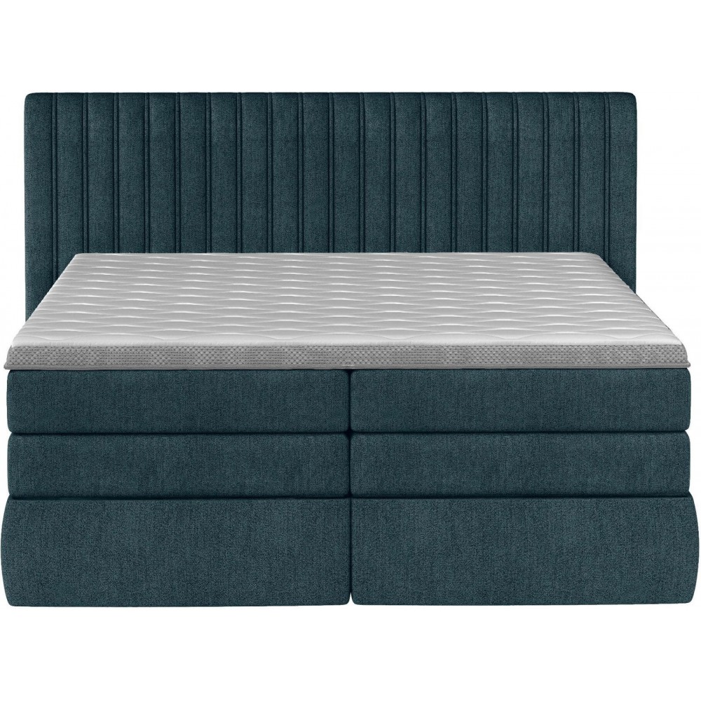 Επενδυμένο κρεβάτι Melantha με στρώμα και ανώστρωμα-160 x 200-Petrol