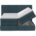 Επενδυμένο κρεβάτι Melantha με στρώμα και ανώστρωμα-160 x 200-Petrol