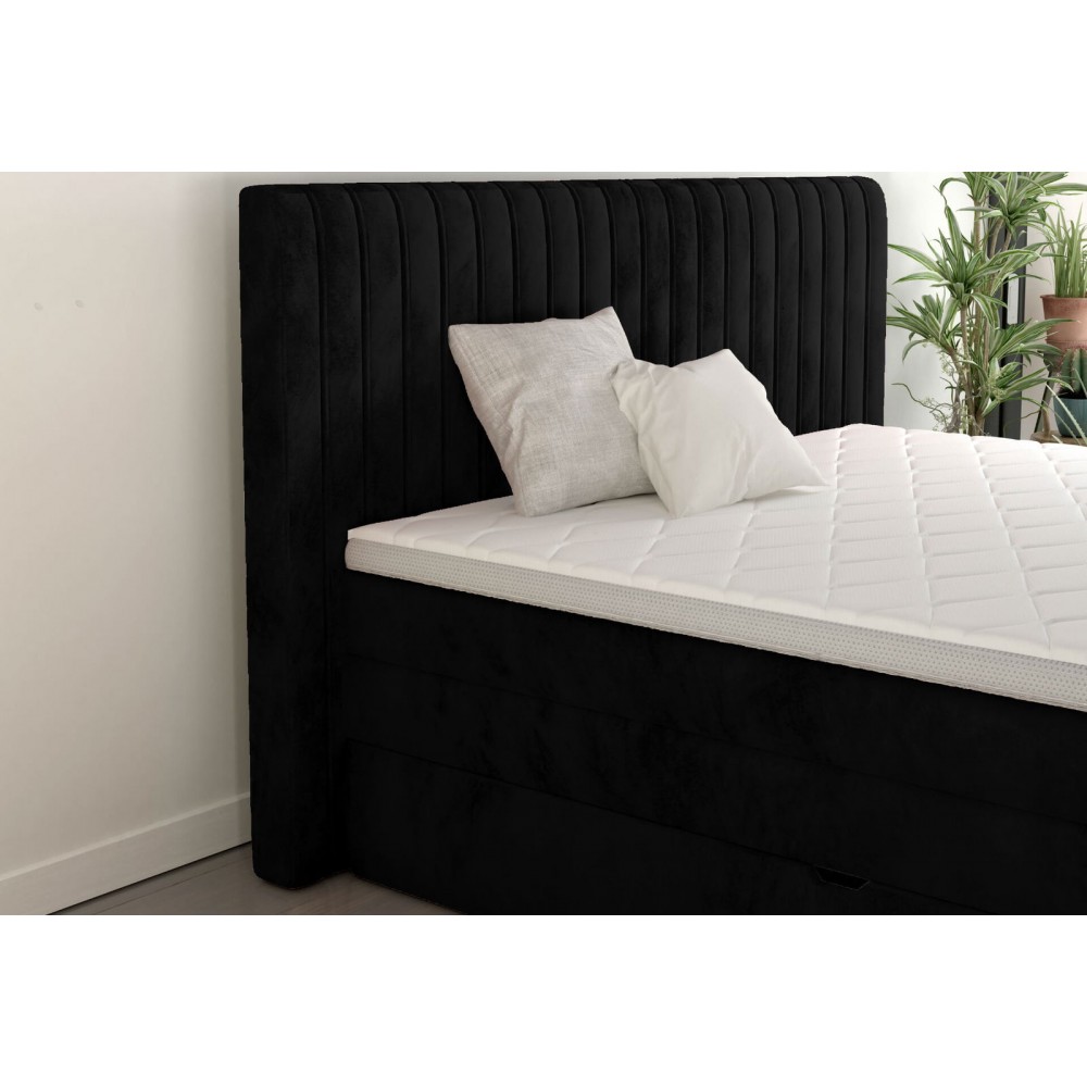 Επενδυμένο κρεβάτι Melantha με στρώμα και ανώστρωμα-160 x 200-Mauro