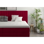 Επενδυμένο κρεβάτι Melantha με στρώμα και ανώστρωμα-180 x 200-Kokkino