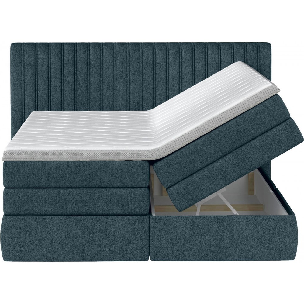 Επενδυμένο κρεβάτι Melantha με στρώμα και ανώστρωμα-180 x 200-Petrol