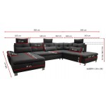 Γωνιακός καναπές Canaria plus-Δεξιά-Kafe 350x245x88