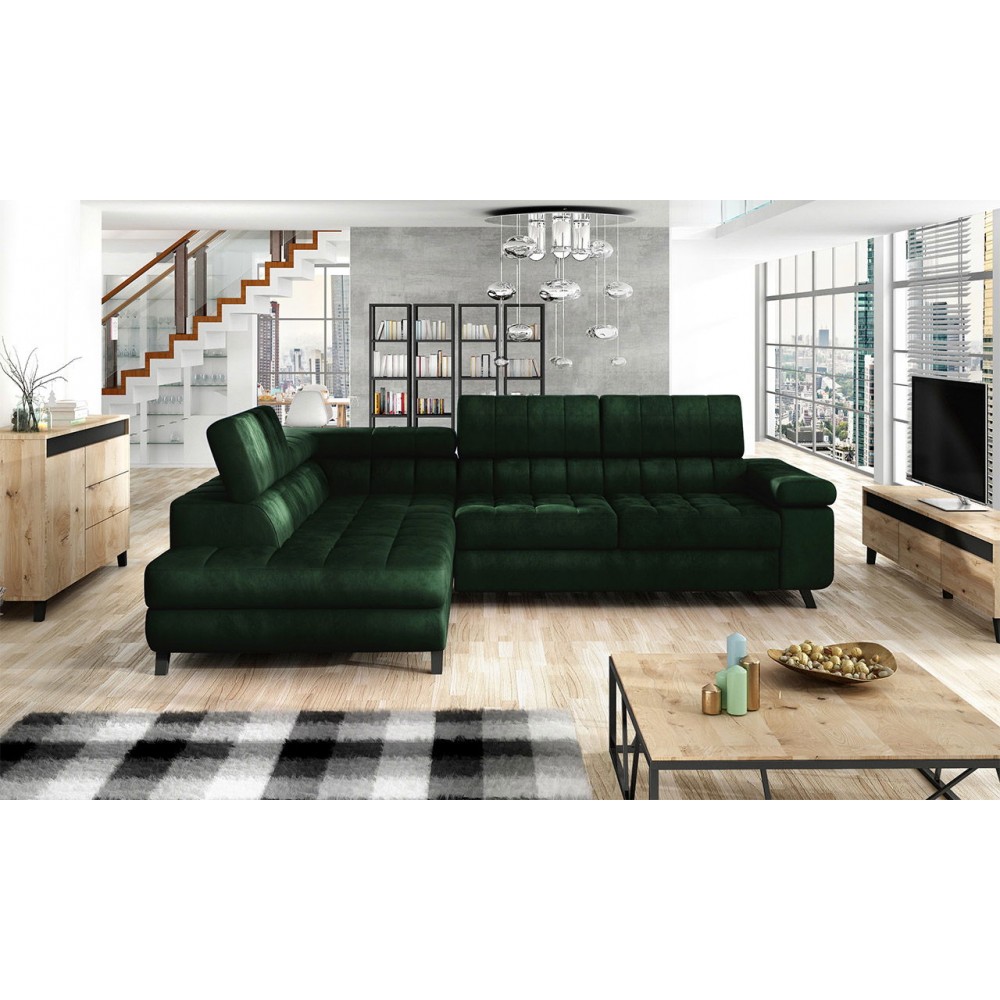 Γωνιακός καναπές Nord-Αριστερή-Prasino