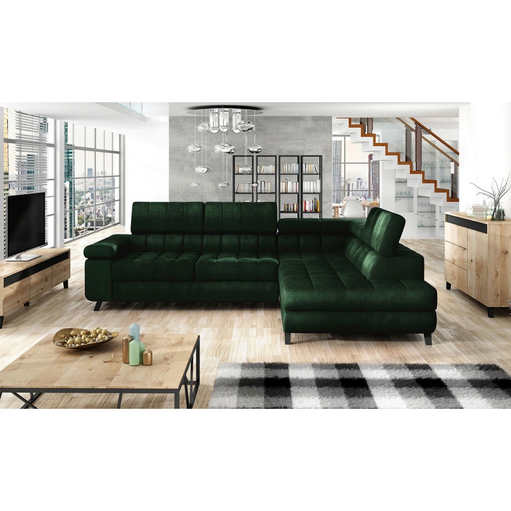 Γωνιακός καναπές Nord-Δεξιά-Prasino