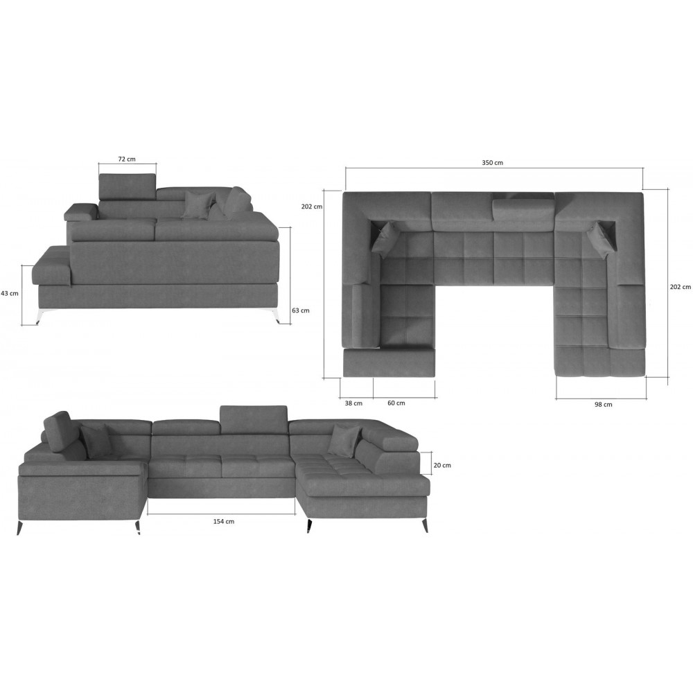 Γωνιακός καναπές Motta-Δεξιά-Gkri-Mple