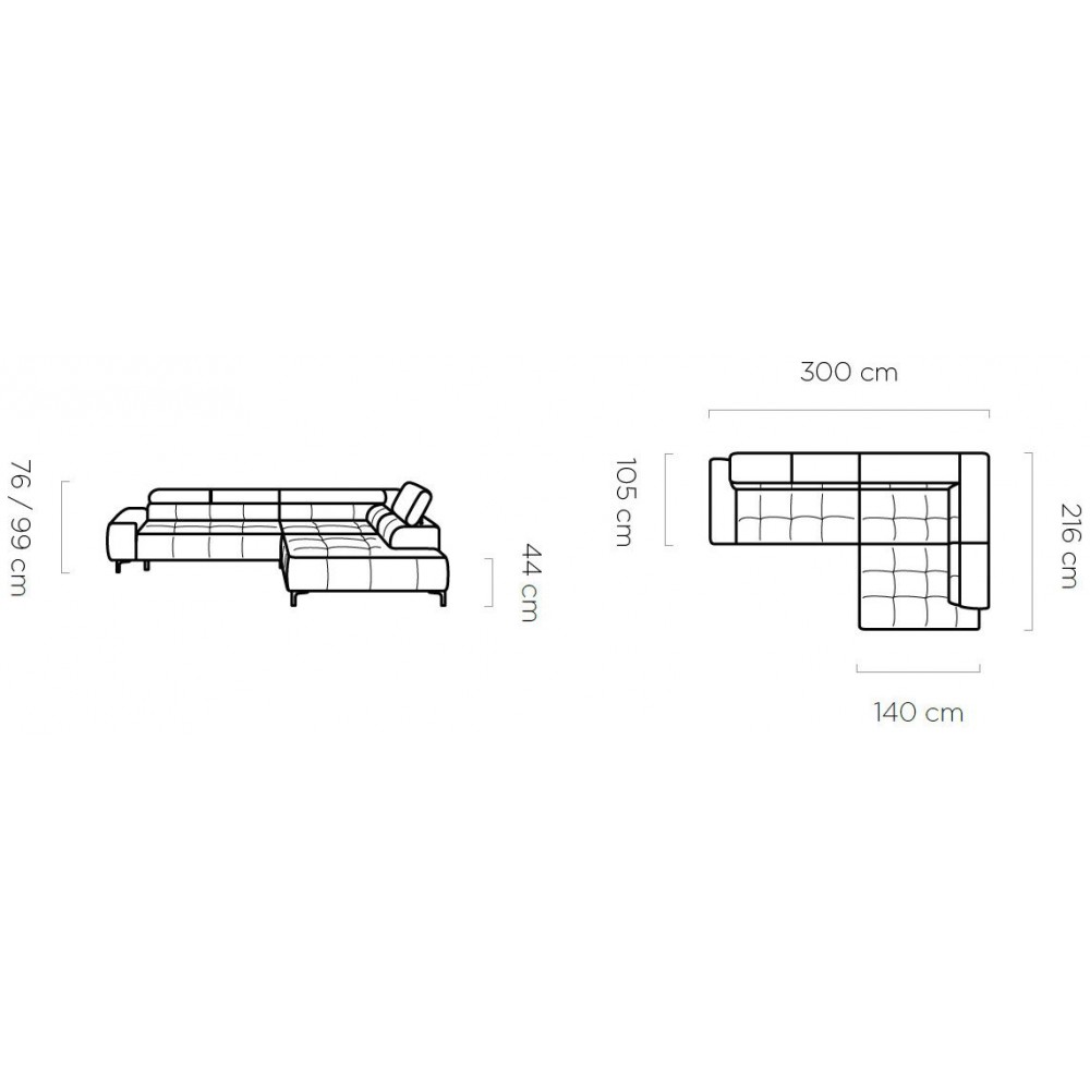 Γωνιακός καναπές Pallase-Αριστερή-Galazio