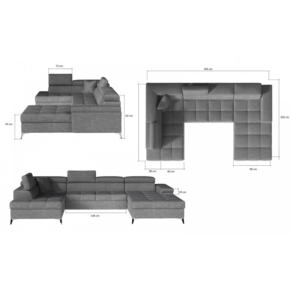 Γωνιακός καναπές Galeano-Αριστερή-Anthraki