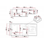 Σύνθεση κουζίνας Mela-Μήκος: 180 εκ.-Drus