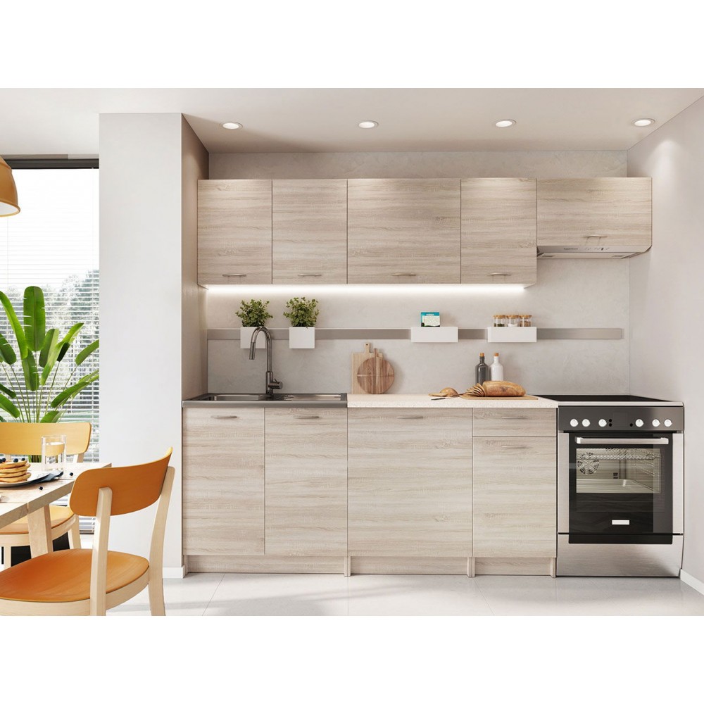 Σύνθεση κουζίνας Mela-Μήκος: 240 εκ.-Drus