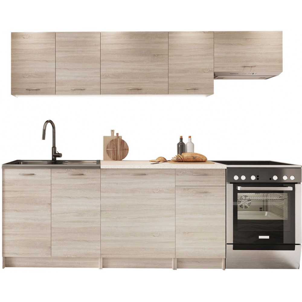 Σύνθεση κουζίνας Mela-Μήκος: 240 εκ.-Drus