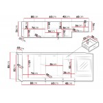 Σύνθεση κουζίνας Mela-Μήκος: 240 εκ.-Drus