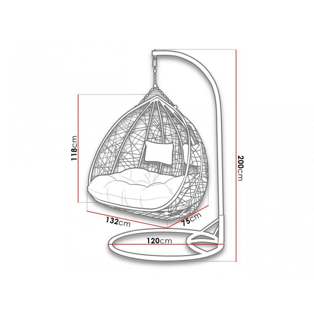 Κρεμαστή πολυθρόνα Oliv -Gkri anoixto - Gkri skouro