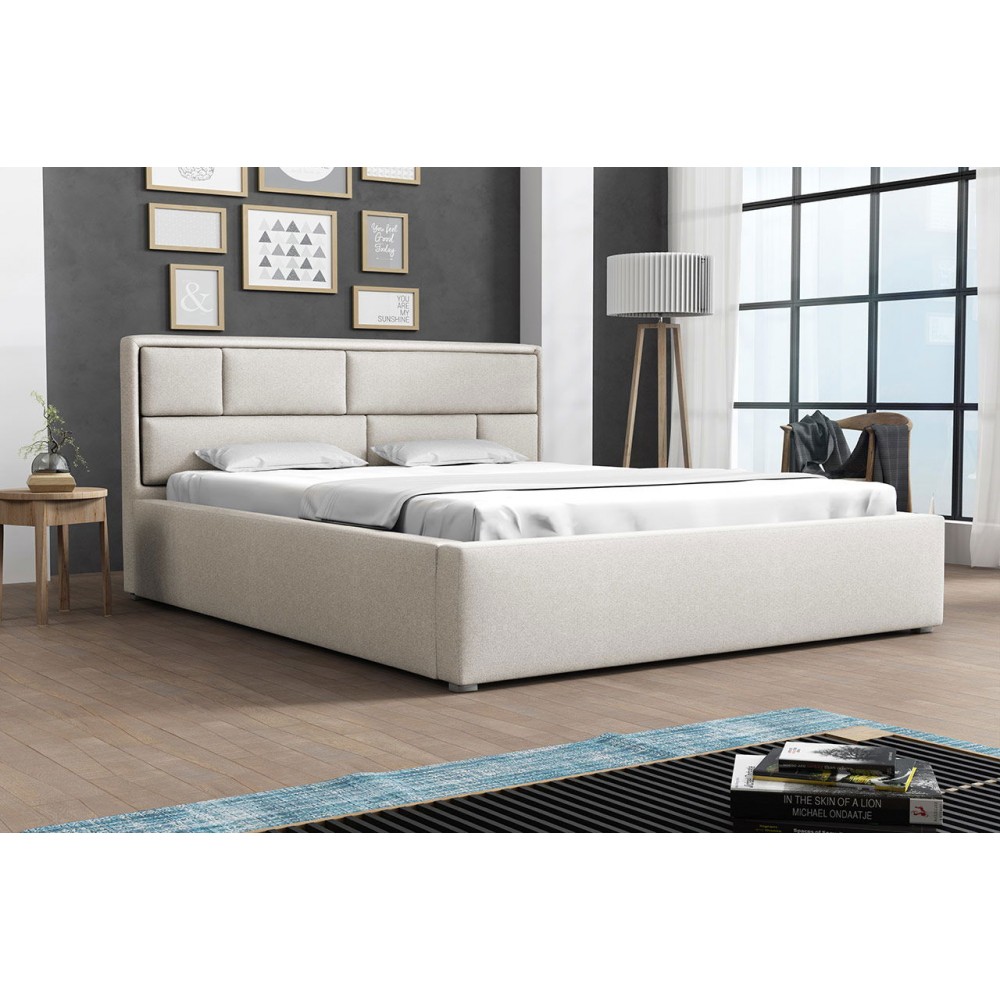 Επενδυμένο κρεβάτι Deco-140 x 200-Ekrou